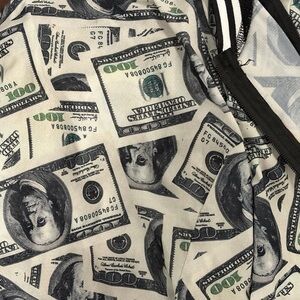 Money Print Zip-Up Hoodie — Black, White & Green